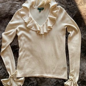 Ralph Lauren silk/cashmere ivory sweater Sz M